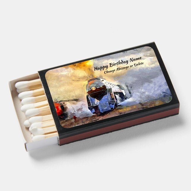 Change Text Add Name Steam Train Engine Painting Matchboxes (Front Open)