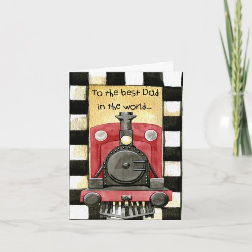 Change Text Add Name Steam Train Fathers Day Card