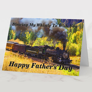Change Text Add Name Steam Train Father's Day Card