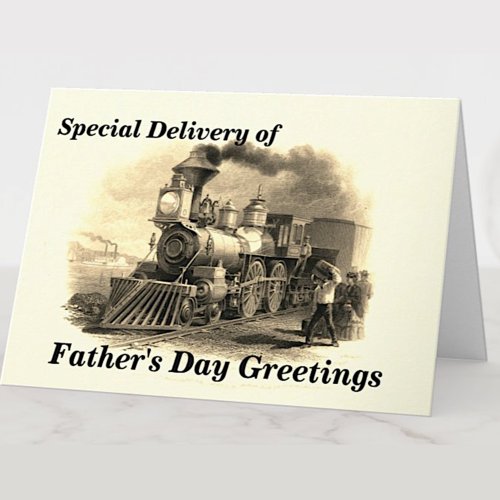 Change Text Add Name Steam Train Fathers Day      Card