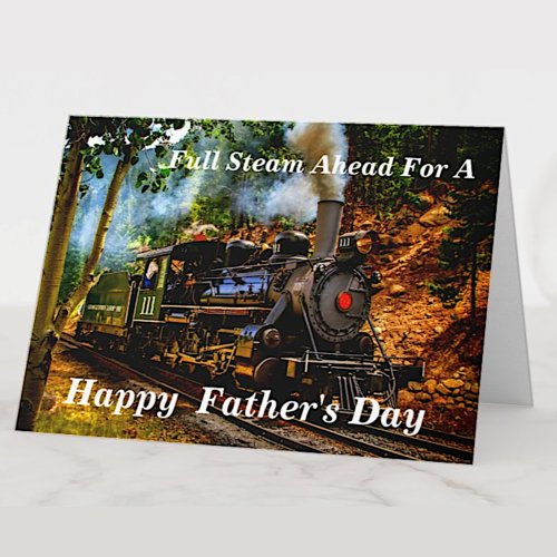 Change Text Add Name Steam Train Fathers Day Card