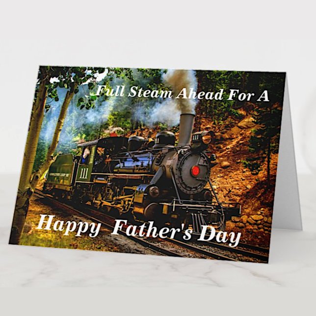 Change Text Add Name Steam Train Fathers Day Card (Creator Uploaded)