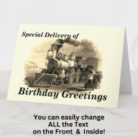 Change Text Add Name Steam Train Happy Birthday