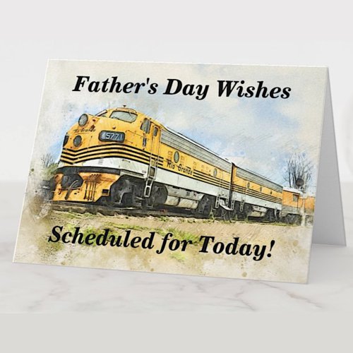 Change Text Add Names Diesel Train Fathers Day  C Card