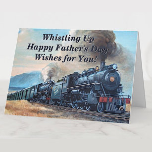 Change Text Add Names Steam Train Happy Father's  Card