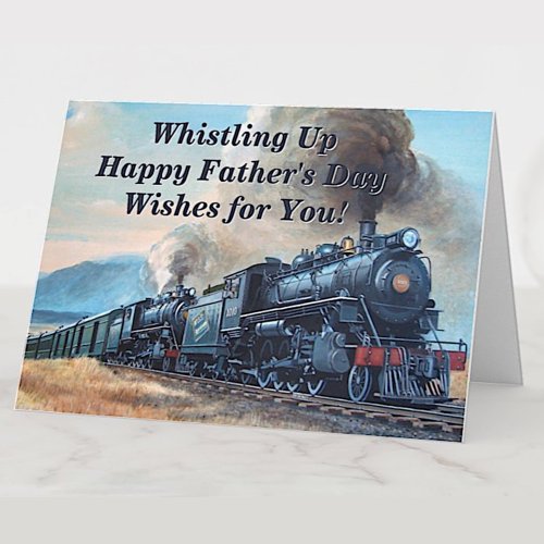 Change Text Add Names Steam Train Happy Fathers  Card