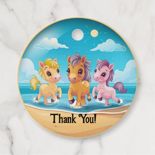 Change Text Cute Cartoon Ponies Favor Tags