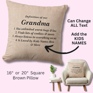 Change Text Definition of our Grandma, Grandmother Throw Pillow