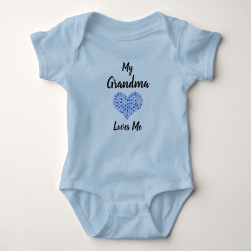 Change Text Grandmother Name My Grandma Loves Me Baby Bodysuit