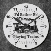 Change Text I'd Rather Be Playing Trains Railroad