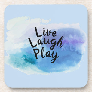 Change Text Live Laugh Play Inspire Motivate Quote Beverage Coaster