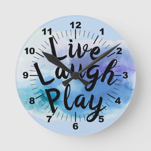 Change Text Live Laugh Play Inspire Motivate Quote Round Clock