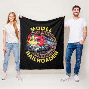 Change Text Model Railroader Red Yellow Diesel     Fleece Blanket