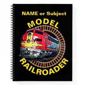 Change Text Model Railroader Red Yellow Diesel Notebook