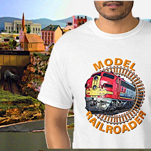 Change Text Model Railroader Red Yellow Diesel     T_Shirt