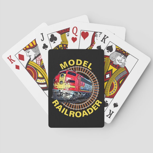 Change Text Model Railroader Red Yellow Diesel Thr Poker Cards (Back)