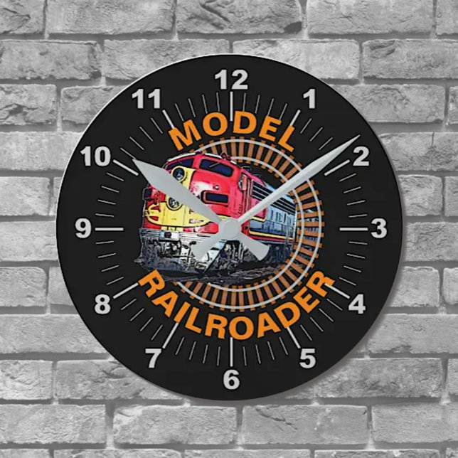 Change Text Model Railroader Red Yellow Diesel Thr Round Clock (Creator Uploaded)