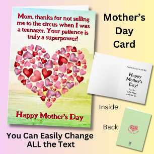 Change Text, Mom, thanks for not selling me to the Card