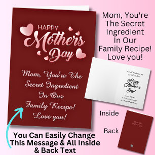 Change Text, Mom, You're The Secret Ingredient     Card