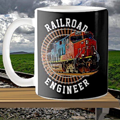 Change Text Railroad Engineer Diesel Locomotive    Coffee Mug
