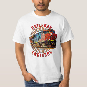 Change Text Railroad Engineer Diesel Locomotive T-Shirt
