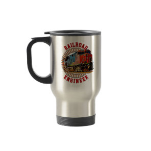 Change Text Railroad Engineer Diesel Locomotive    Travel Mug