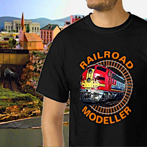 Change Text Railroad Modeller Red Yellow Diesel T_Shirt