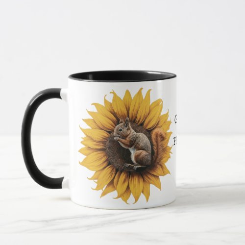 Change Text Sunflower Squirrel Garden Friends Mug