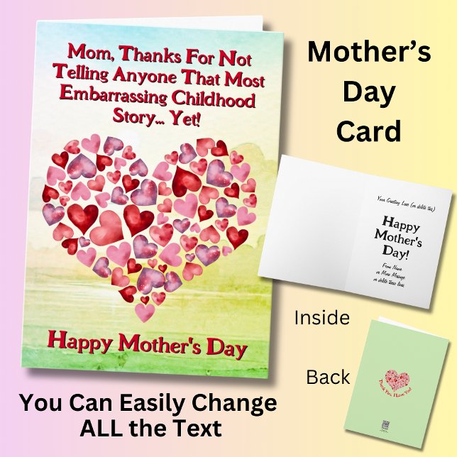 Change Text, Thanks for not telling embarrassing,  Card (Creator Uploaded)