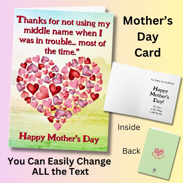 Change Text, Thanks for not using my middle name Card (Creator Uploaded)