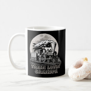 Change Text Vintage Steam Train Lovin' Grandpa     Coffee Mug