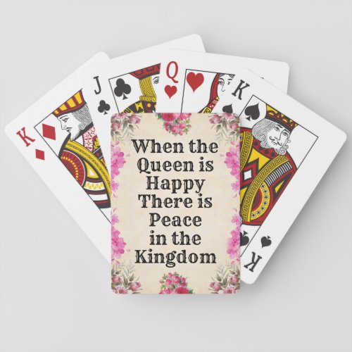 Change Text _ When the Queen is Happy _ Peace _ Poker Cards