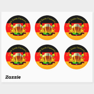 Change Text Year Octoberfest 20xx Beer Glasses  Classic Round Sticker