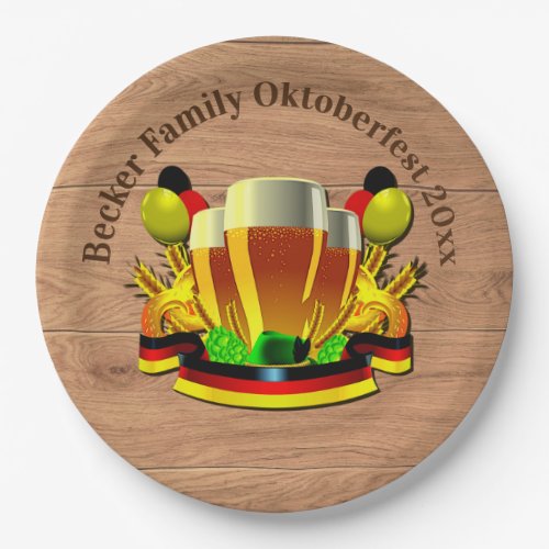 Change Text Year Octoberfest 20xx Beer Glasses Paper Plates