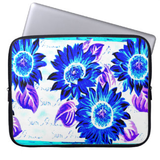 Change the Color Blue Sunflower Laptop Sleeve