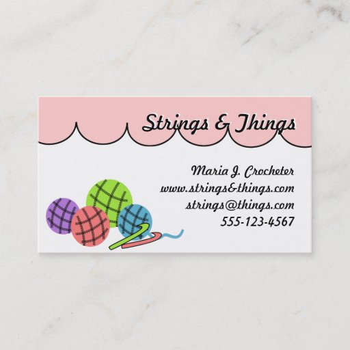 Customizable Change the color - crochet yarn balls Business Car Business Card Template