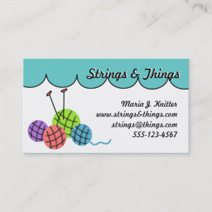 Change the color - knitting yarn balls business card