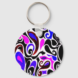 Change the Color Wacky Retro Swirl Keychain