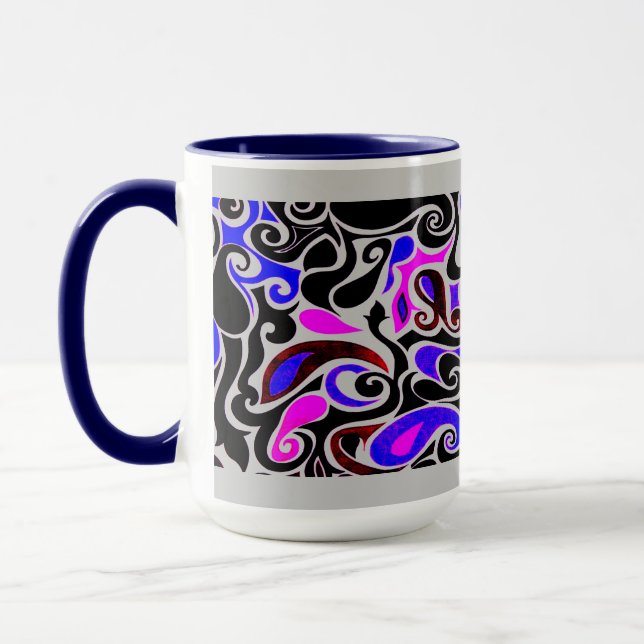 Change the Color Wacky Retro Swirl Mug (Left)