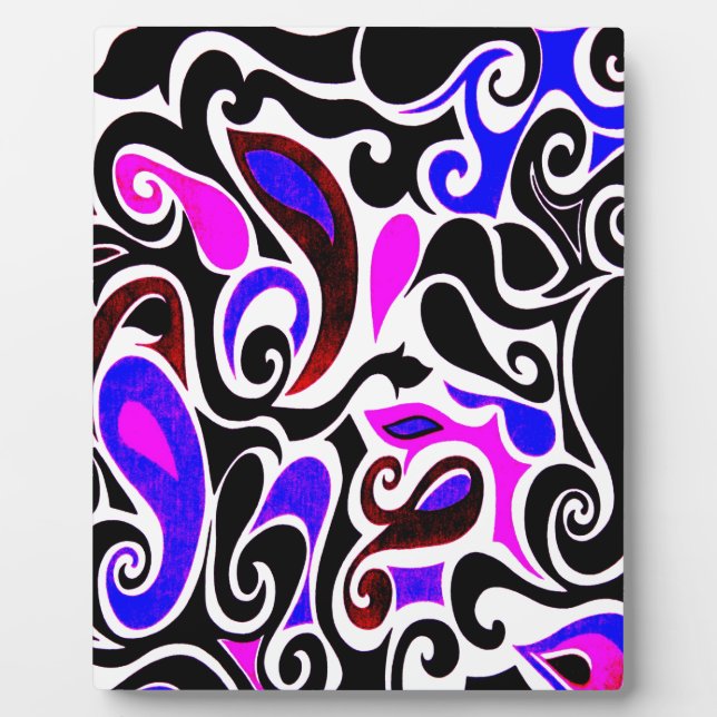 Change the Color Wacky Retro Swirl Plaque (Front)