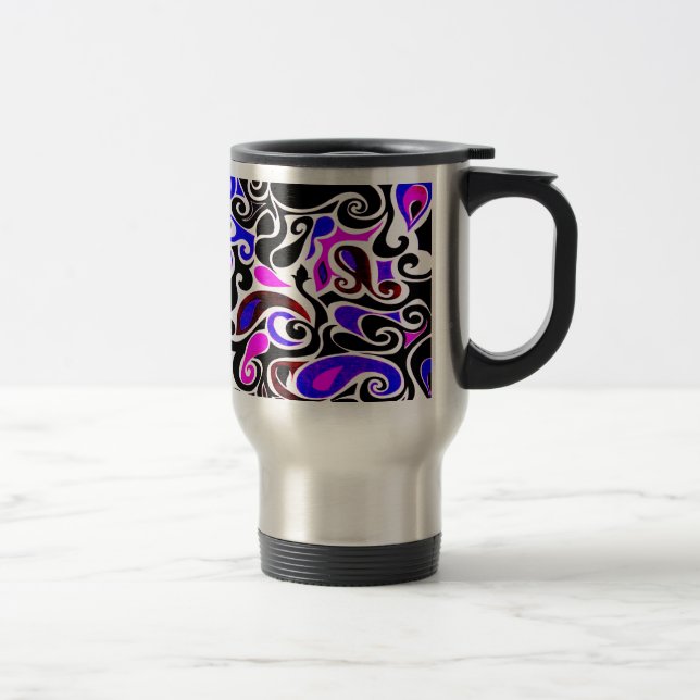 Change the Color Wacky Retro Swirl Travel Mug (Right)