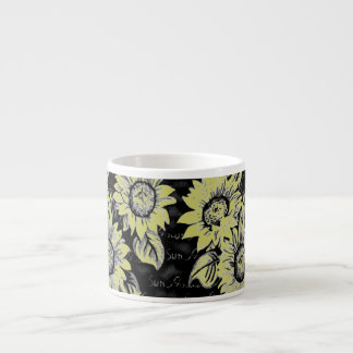 Change the Color Wacky Sunflowers b&w Espresso Cup