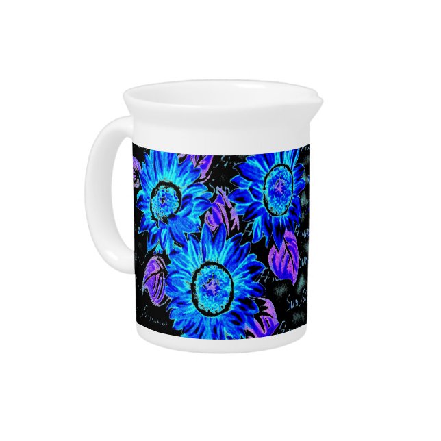 Change the Color Wacky Sunflowers Beverage Pitcher (Left)