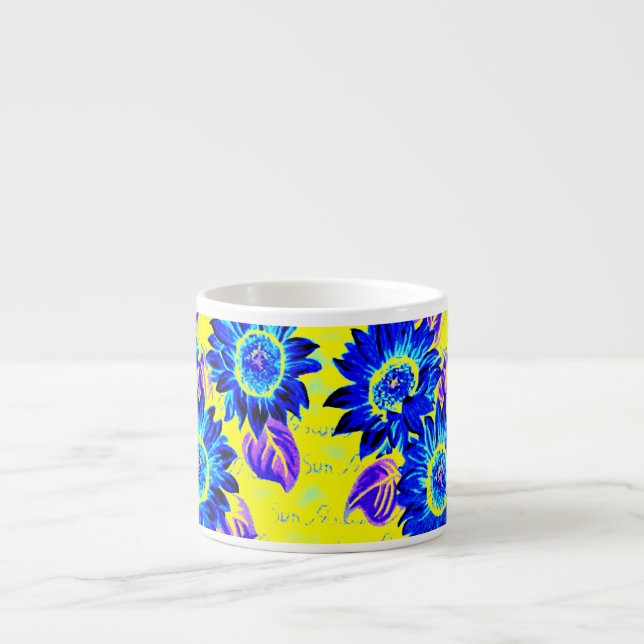 Change the Color Wacky Sunflowers Espresso Cup (Front)