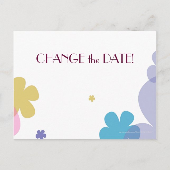 CHANGE the Date 90th Birthday Party Announcement Postcard (Front)