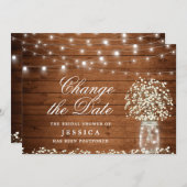 Change the Date Baby's Breath Rustic Bridal Shower Invitation (Front/Back)