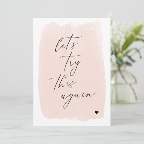 Change The Date  Blush Pink Watercolor Card