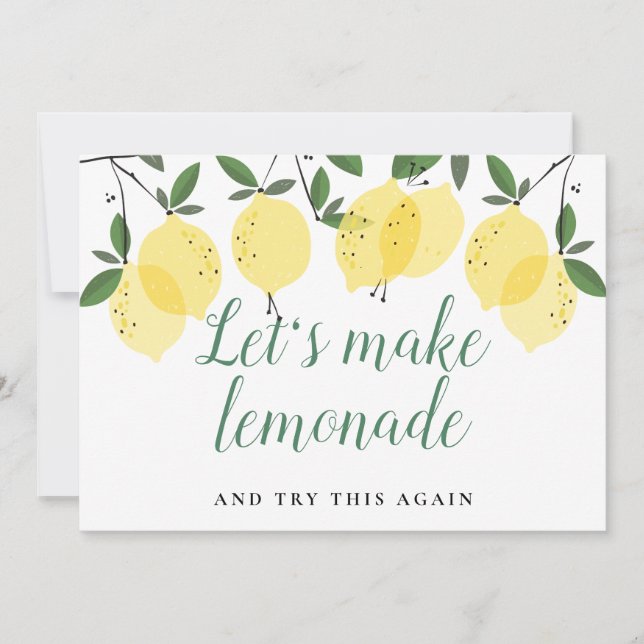 Change the Date Bridal Shower Lemons Postponed Save The Date (Front)