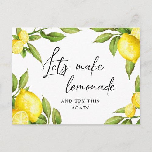 Change the Date Cancelled Event Lemons Greenery Postcard