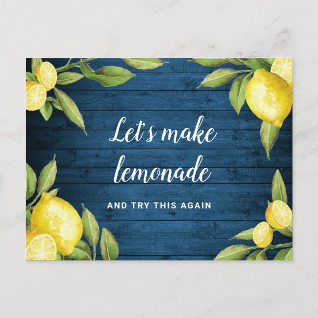 Change the Date Cancelled Event Postponed Lemons Postcard (Front)